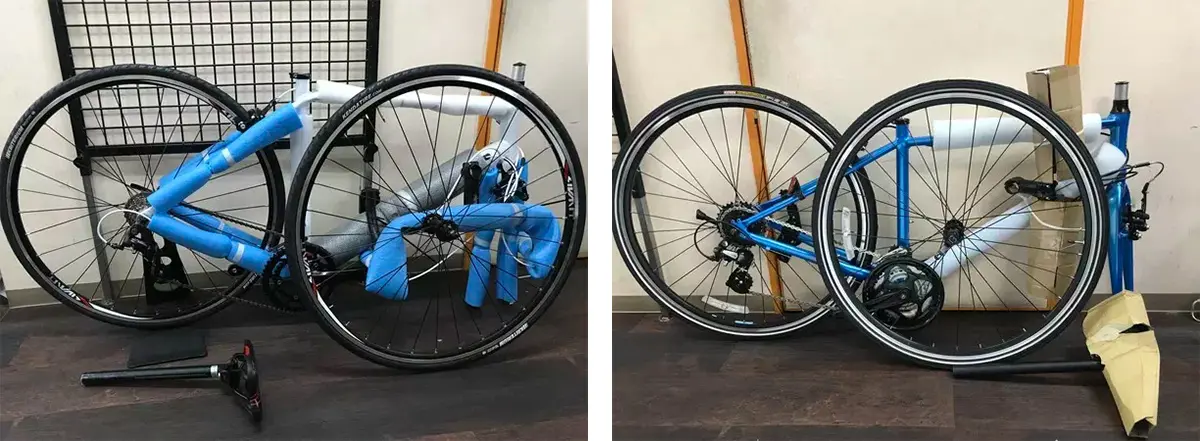 自転車の発送・組み立て工程の説明画像