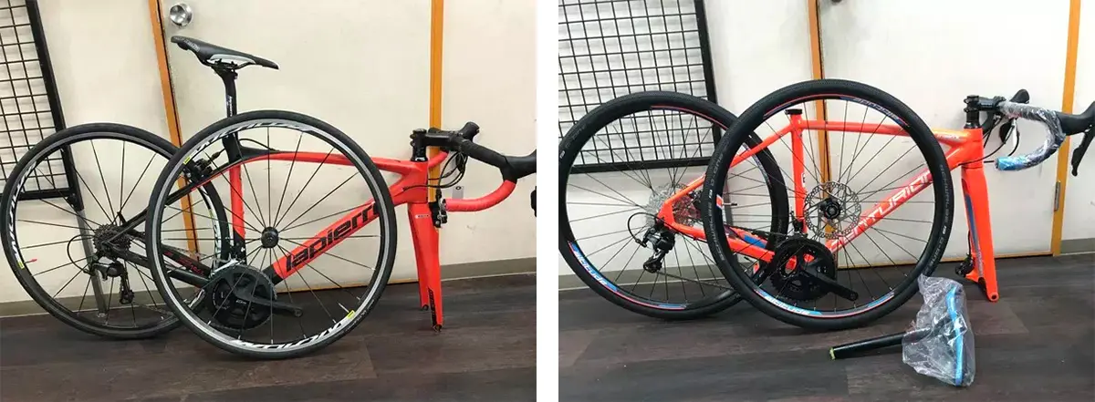 自転車の発送・組み立て工程の説明画像